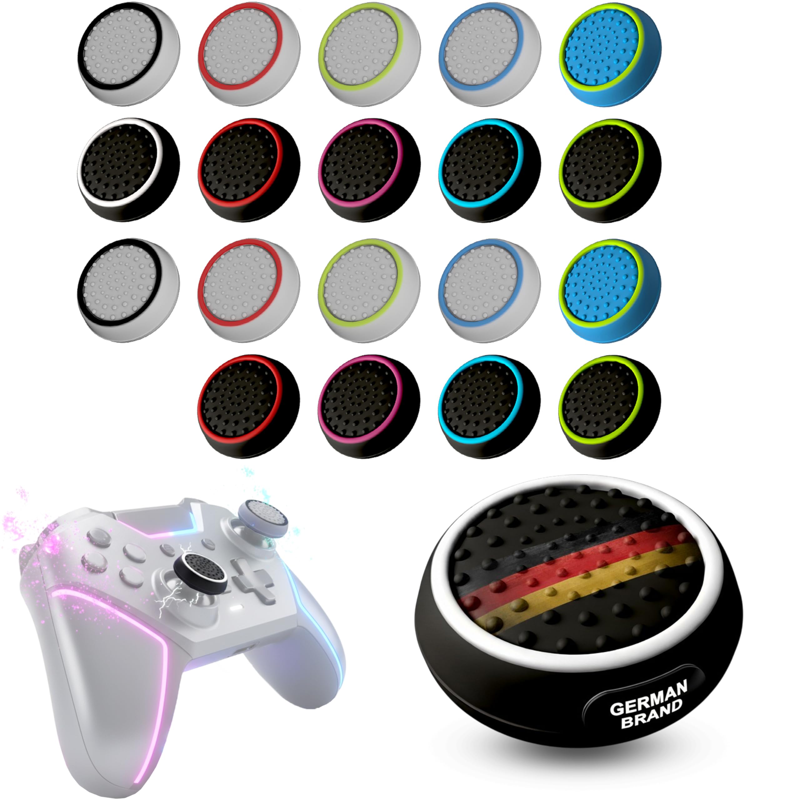 ReboCap ゲームコントローラー用キャップ Amazon.com: MatoSan 20 Thumbstick Grip Caps – Silicone Thumb Grips